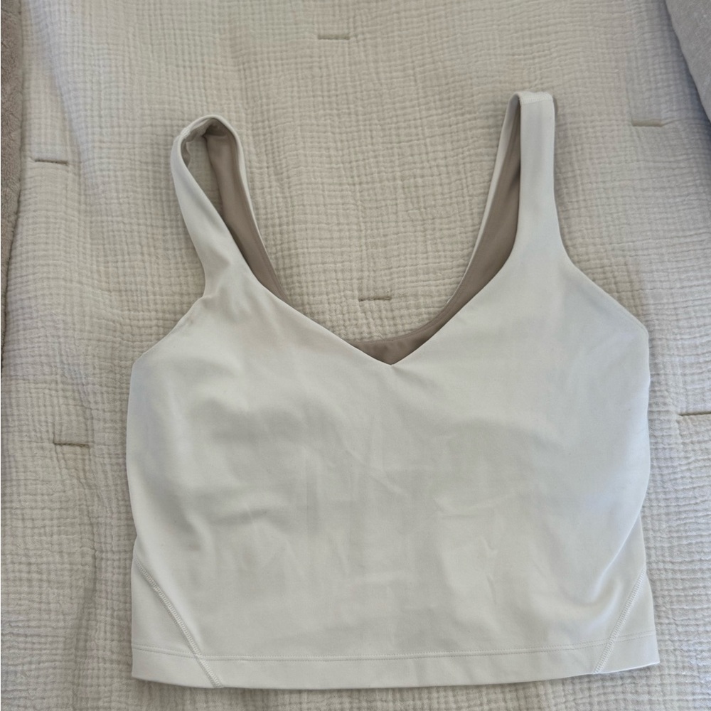 Lululemon Athletica White and Tan Sports Bra